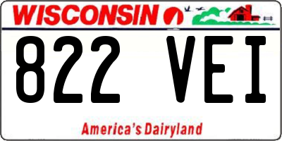 WI license plate 822VEI