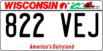 WI license plate 822VEJ