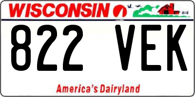 WI license plate 822VEK
