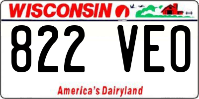 WI license plate 822VEO