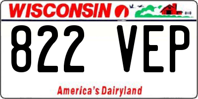 WI license plate 822VEP