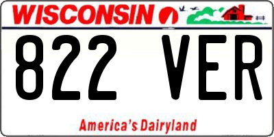 WI license plate 822VER