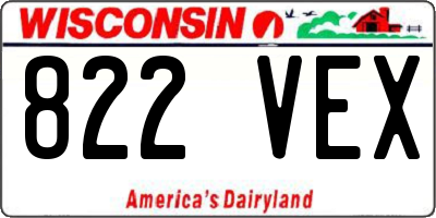 WI license plate 822VEX