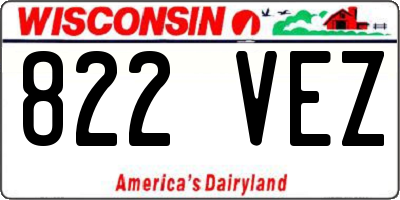 WI license plate 822VEZ