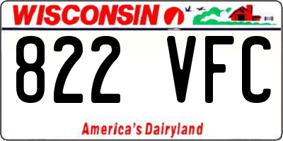 WI license plate 822VFC
