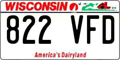 WI license plate 822VFD