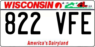 WI license plate 822VFE