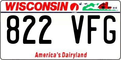 WI license plate 822VFG
