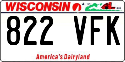WI license plate 822VFK