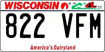 WI license plate 822VFM