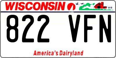 WI license plate 822VFN