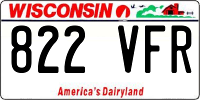 WI license plate 822VFR