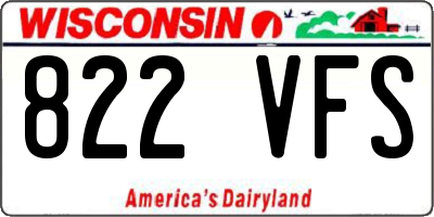 WI license plate 822VFS