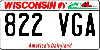WI license plate 822VGA