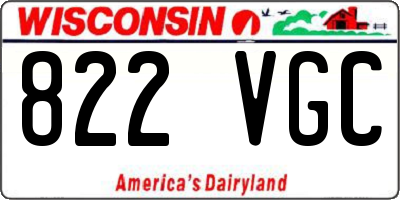 WI license plate 822VGC