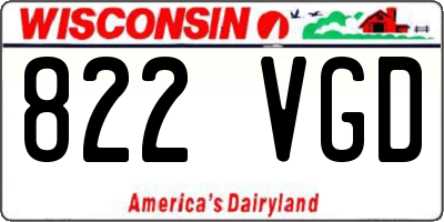 WI license plate 822VGD