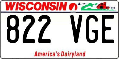 WI license plate 822VGE