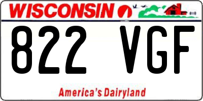 WI license plate 822VGF