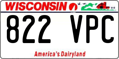 WI license plate 822VPC