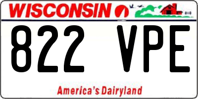 WI license plate 822VPE