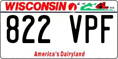 WI license plate 822VPF