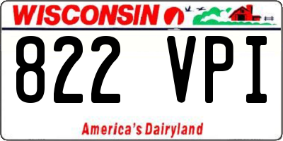 WI license plate 822VPI