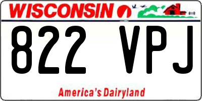 WI license plate 822VPJ