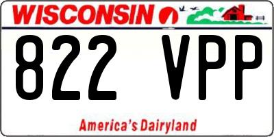 WI license plate 822VPP