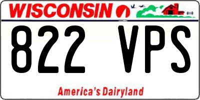 WI license plate 822VPS