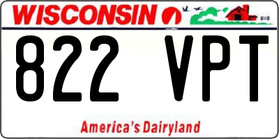 WI license plate 822VPT