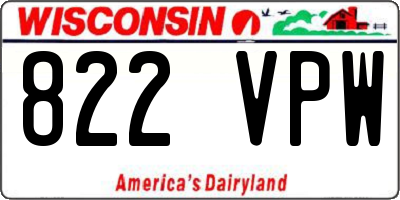 WI license plate 822VPW