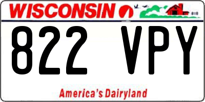 WI license plate 822VPY