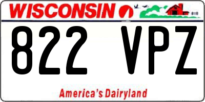 WI license plate 822VPZ