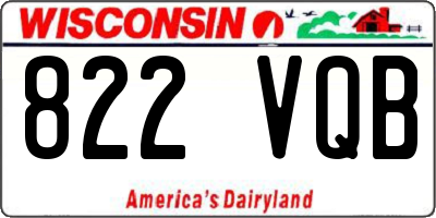 WI license plate 822VQB