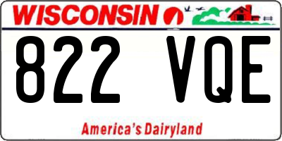 WI license plate 822VQE