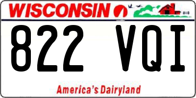 WI license plate 822VQI
