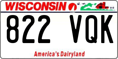 WI license plate 822VQK