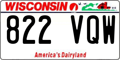 WI license plate 822VQW
