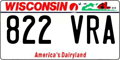 WI license plate 822VRA