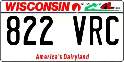 WI license plate 822VRC