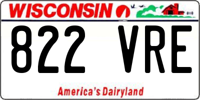 WI license plate 822VRE