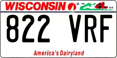 WI license plate 822VRF