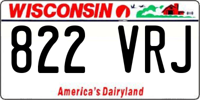 WI license plate 822VRJ