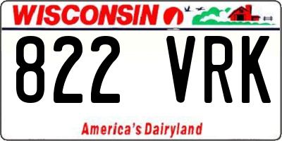 WI license plate 822VRK