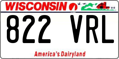 WI license plate 822VRL