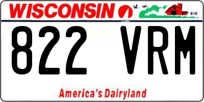 WI license plate 822VRM