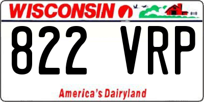 WI license plate 822VRP