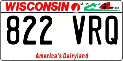WI license plate 822VRQ