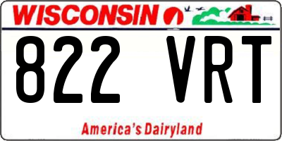 WI license plate 822VRT
