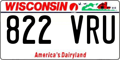 WI license plate 822VRU